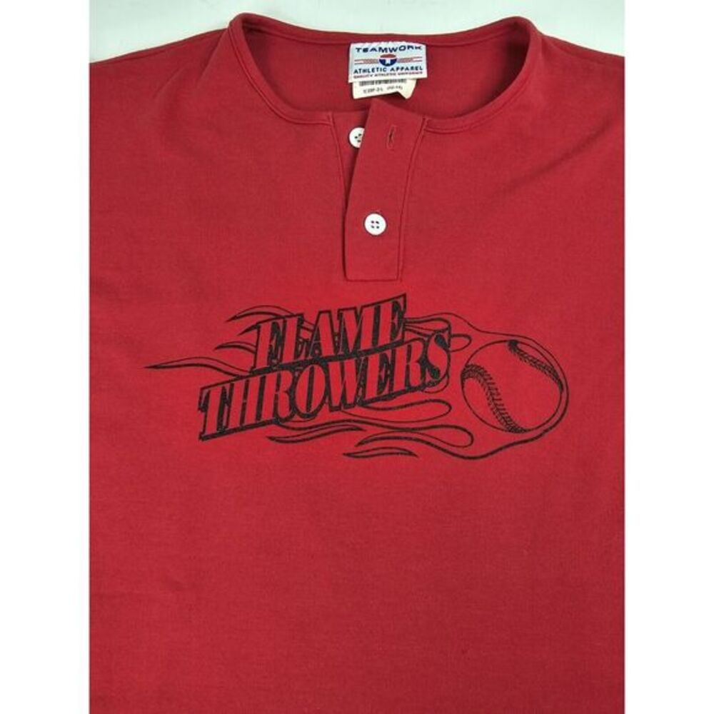 TEAMWORK ATHLETIC APPAREL Men's Red Flame Throwets Sleeveless Jersey L 42-44